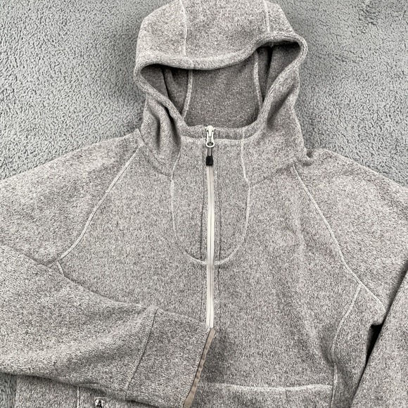 The North Face Hoodie Womens Medium Gray 1/2 Zip Pullover Sweater Fleece Hiking - Picture 1 of 10